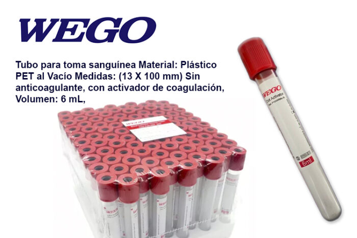 Tubos Para Toma y Recolección de Sangre WEGO - Imagen 2